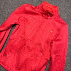 The North Face Agave Fleece Jacket Womens Small Red Full Zip Activewear
